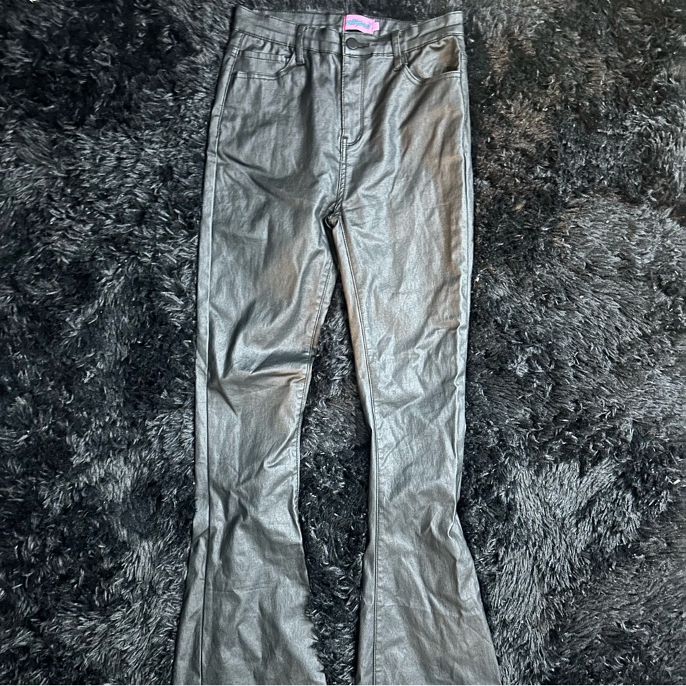 Edikted faux leather flare jeans 
*Brand new never worn but no tags